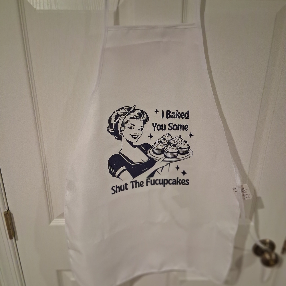 White Apron with Humorous Print